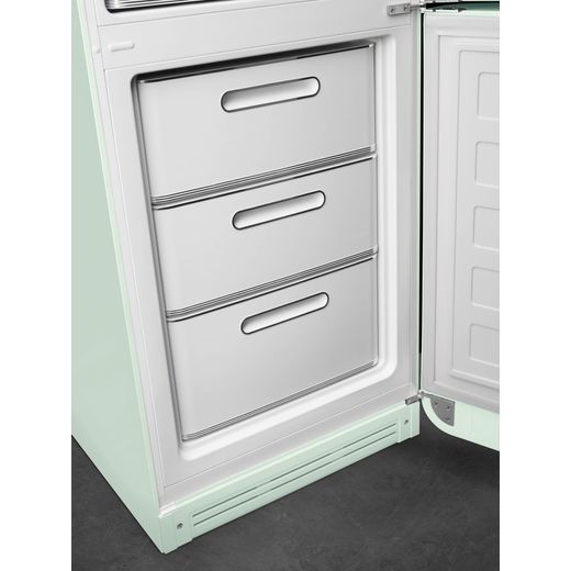 Smeg 50's Style FAB32RPG6UK 197cm 60/40 Frost Free Fridge Freezer - Pastel Green - Close up freezer drawer shot 