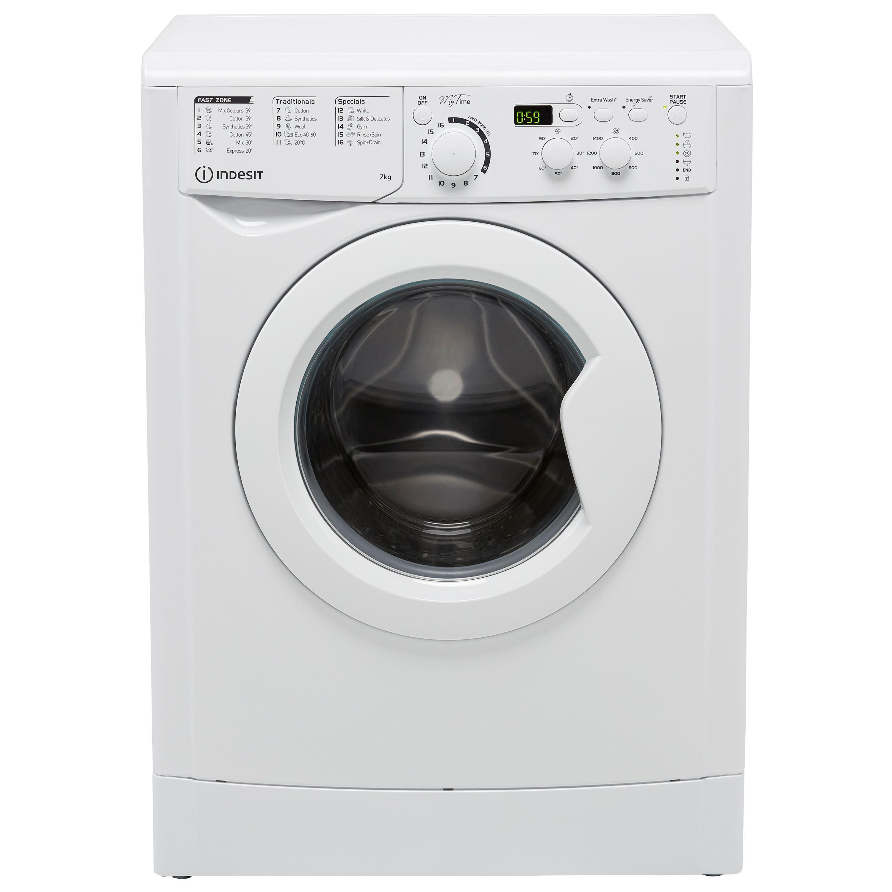 Indesit My Time EWD71453WUKN 7kg Washing Machine with 1400 rpm - White - D Rated, White