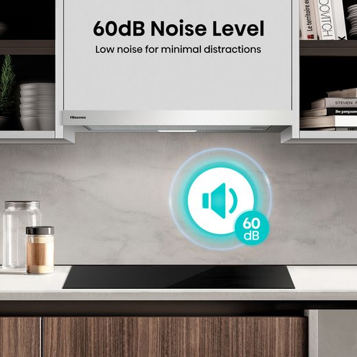 Hisense CH6T10BXUK Telescopic Cooker Hood Stainless Steel - Annotation - 60dB noise level