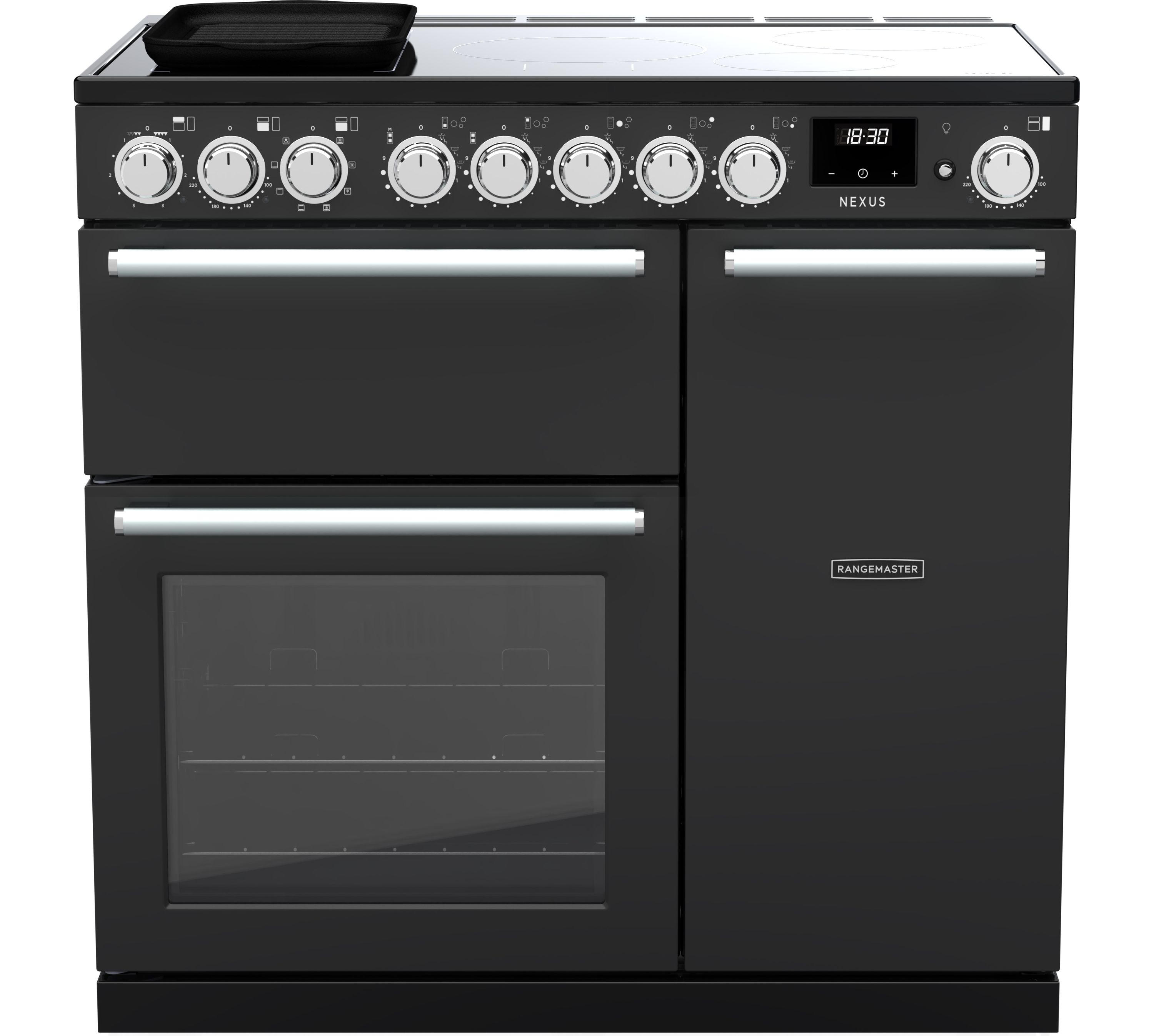 Rangemaster NEX90EIPCBL/CM1 90cm Induction Range Cooker - Charcoal Black