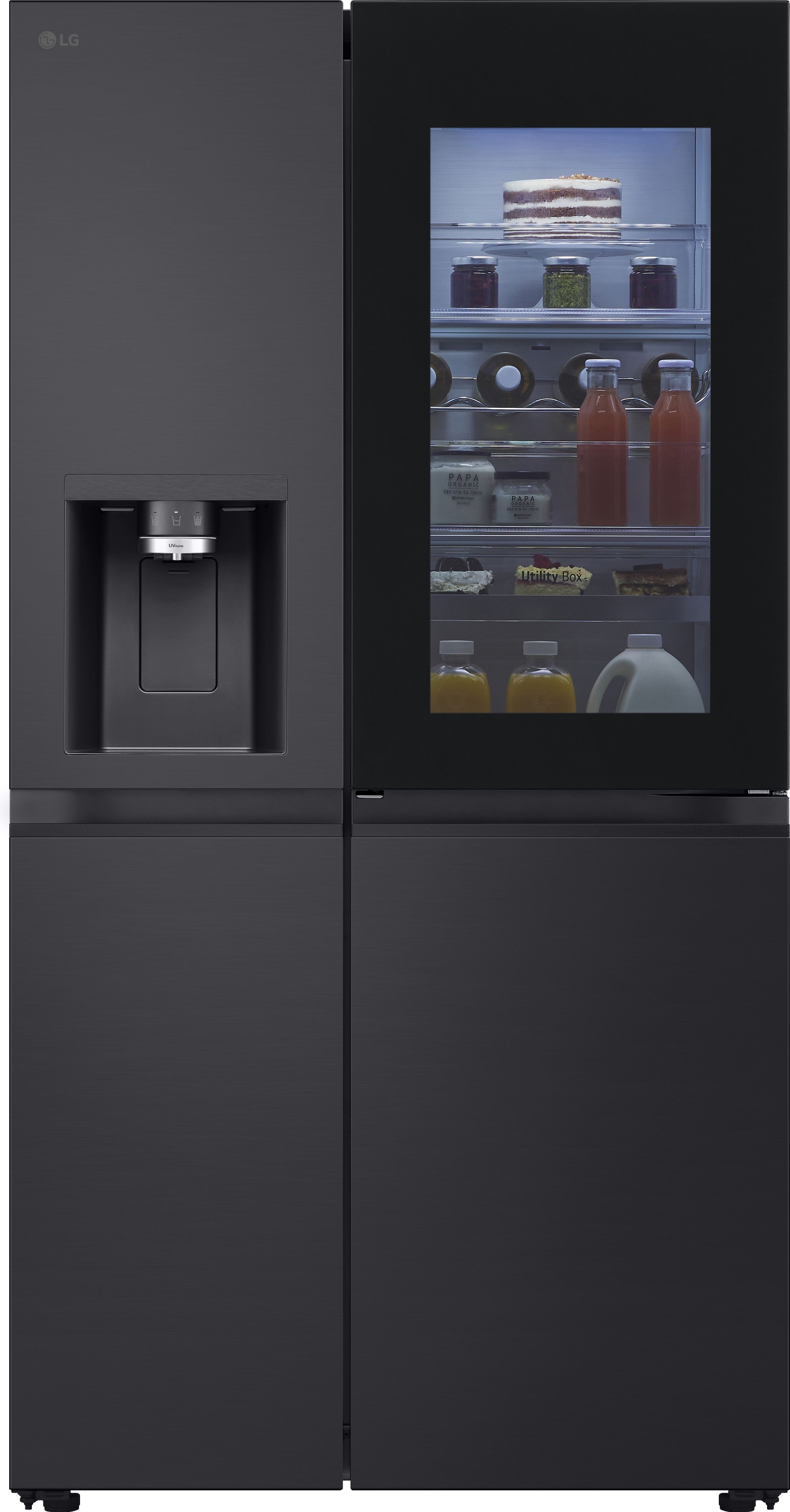 LG InstaView GSXE91EVAD American Fridge Freezer - Black Steel - D Rated