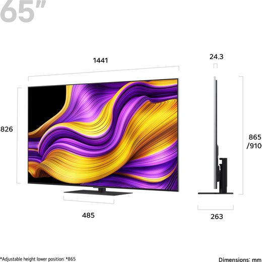 LG G56LS 4K Ultra HD Smart TV - Annotation - Dimension shot 