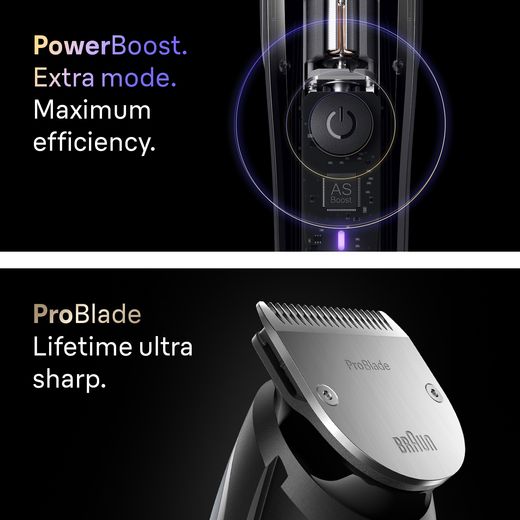 Braun Series 9 Mens Shaver - Black / Silver - Annotation - features shot