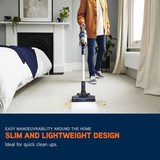 Vax Pace Cordless Vacuum Cleaner with up to 40 Minutes Run Time - Graphite / Blue - Annotation - Sim and lightweight shot