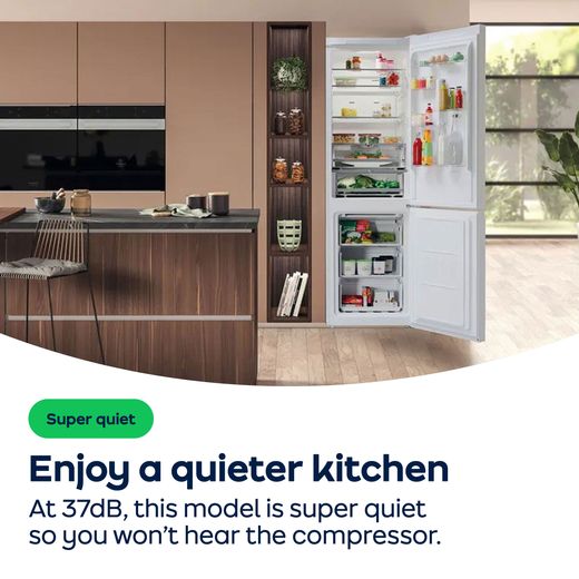 Hotpoint Integrated 70/30 Fridge Freezer with Sliding Door Fixing Kit - White - AO Annotation - Super-Quiet