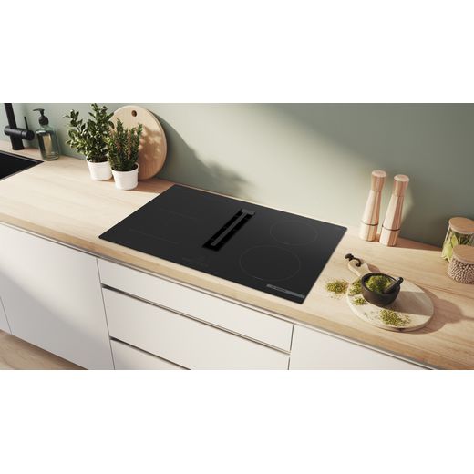 Bosch PVS811B16E 80cm Venting Induction Hob - Black - Hob in kicthen counter shot
