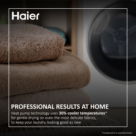 Haier Series 4 HDB4H7A2TBERX80 Integrated 7Kg Heat Pump Tumble Dryer - Anthracite - Annotation -  Results shot