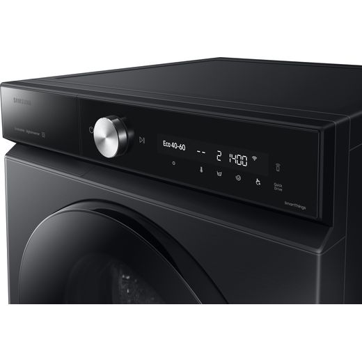 Samsung Series 8 AI Energy ecobubble™ WW90DB8U95GBU1 9kg WiFi Connected Washing Machine with 1400 rpm - Black - Control panel