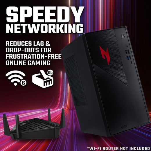 Acer NITRO 20 N20-101 Gaming - Intel® Core™ 5, 512GB SSD - Black - Annotation - Speedy networking