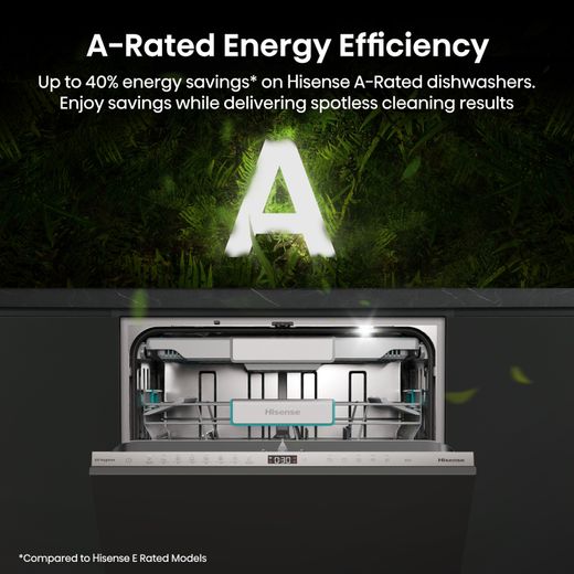 Hisense Integrated Standard Dishwasher - Black - Annotation - A rated