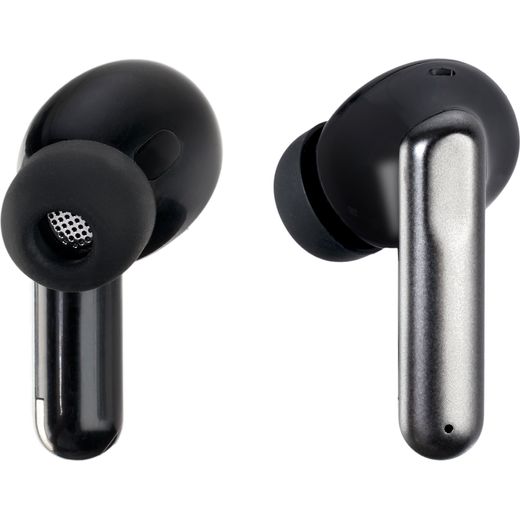 AO Earbuds Wireless Noise Cancelling In-Ear Headphones - Black - Front and back headphones shot