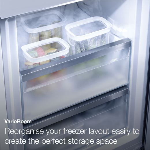 Miele Integrated Frost Free Fridge Freezer with Fixed Door Kit - White - Annotation - VarioRoom