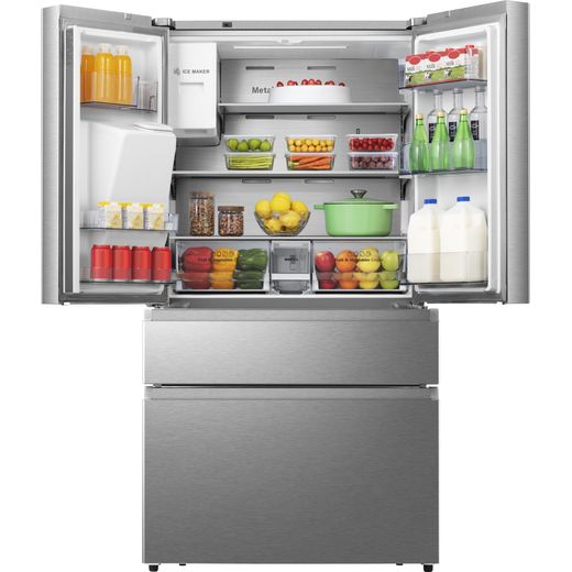 Hisense American Fridge Freezer - Stainless Steel - Fridge doors open