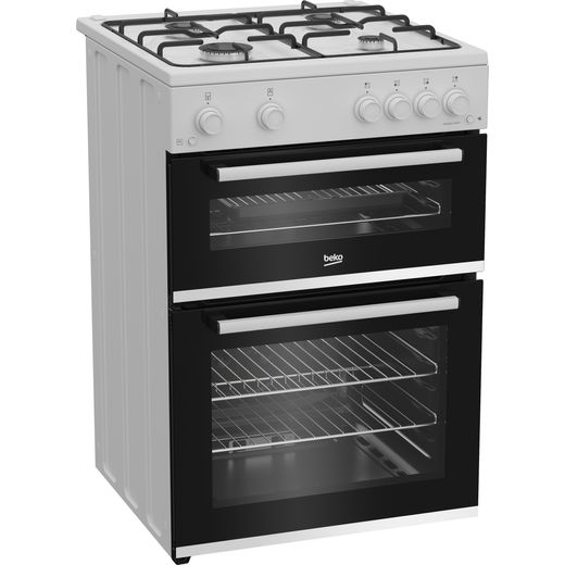 Beko 60cm Freestanding Gas Cooker - White - Right perspective shot
