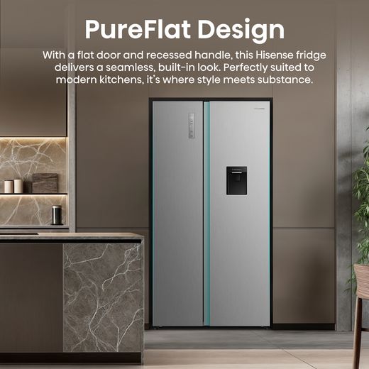 Hisense PureFlat American American Fridge Freezer - Silver - Annotation - PureFlat design