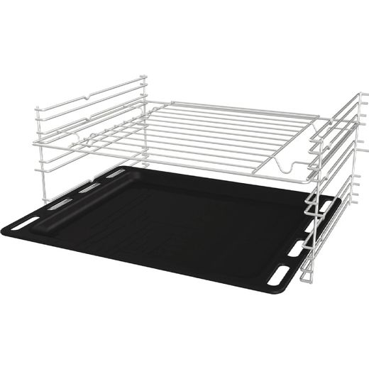 Hisense Built In Electric Single Oven - Black - Left tray perspective shot 
