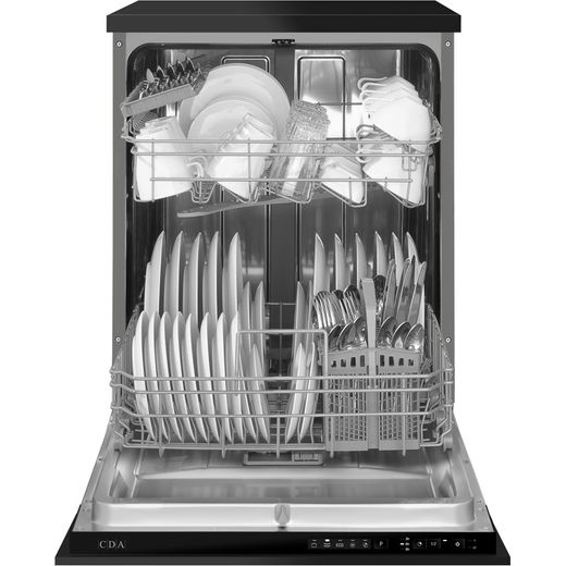CDA Integrated Standard Dishwasher - Black - Door open