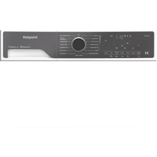 Hotpoint FS Washer Dryer HPD 1093 CARE UK 10Kg / 6Kg Washer Dryer with 1400 rpm - White - Control panel shot