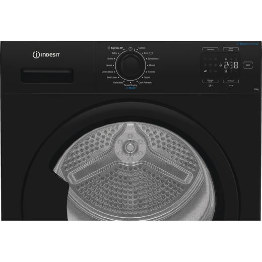Indesit C YSD 82D BB UK 8Kg Heat Pump Tumble Dryer - Black - Control panel