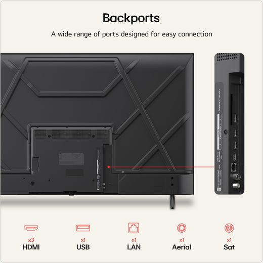 LG NANO AI NU80 50" 4K Ultra HD Smart TV - Annotation - port shot