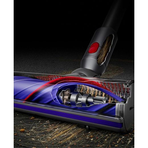 Dyson V8 Cyclone Cordless Vacuum Cleaner - Black / Green - brush detangling hair shot