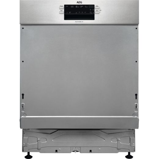 AEG 6000 Series Integrated Standard Dishwasher - Stainless Steel - front shot