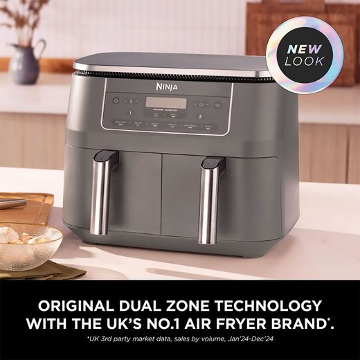 Ninja 6-in-1 Dual Zone DZ300UK Air Fryer - Grey - Annotation - Dual Zone Technology