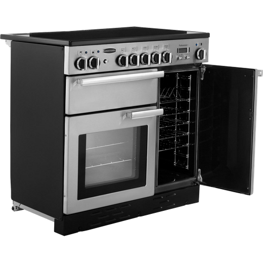 Rangemaster Professional Plus 90cm Electric Range Cooker with Induction Hob - Stainless Steel