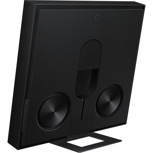 Samsung Music Frame Wireless Speaker - Black - BAck right perpsective with stand shot 