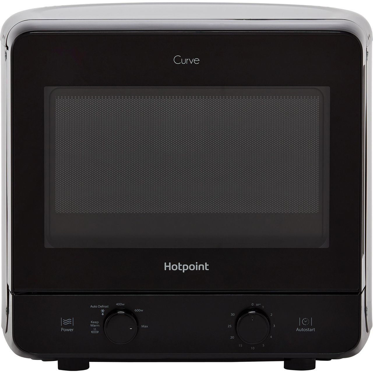 700 W Hotpoint MWH 1311 B Curve Solo Microwave with Dial Control Black 13 Litre