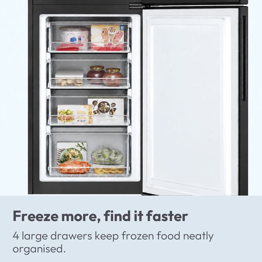 Candy CCT3L517EBK-1 176cm 50/50 Fridge Freezer - Black - annotation - freeze more