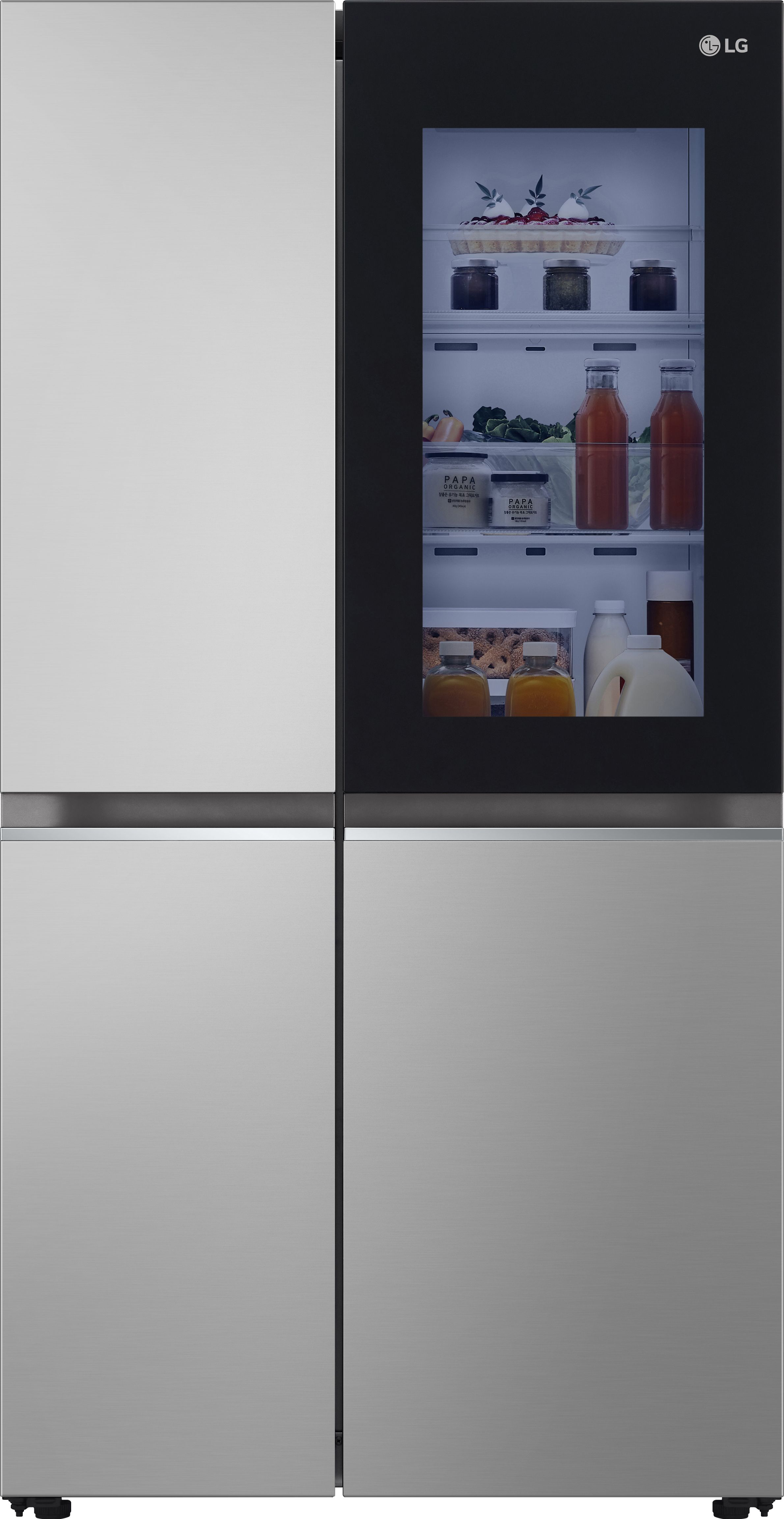 LG InstaView GSVV80PYLL Wifi Connected Frost Free American Fridge Freezer - Prime Silver - E Rated, Silver