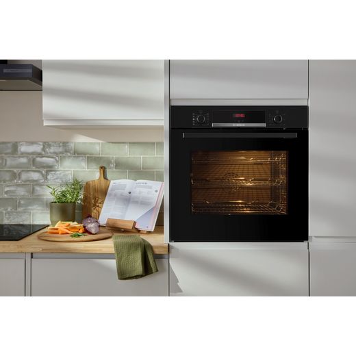 Bosch Series 4 HQA534BB3B Built In Electric Single Oven - Black - oven in kitchen shot