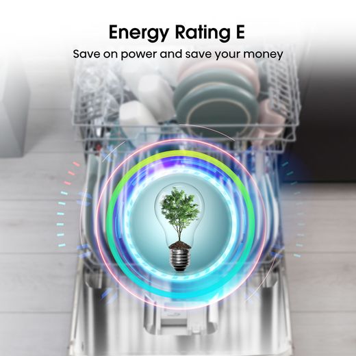 Hisense Standard Dishwasher - White - Annotation - Energy rating E