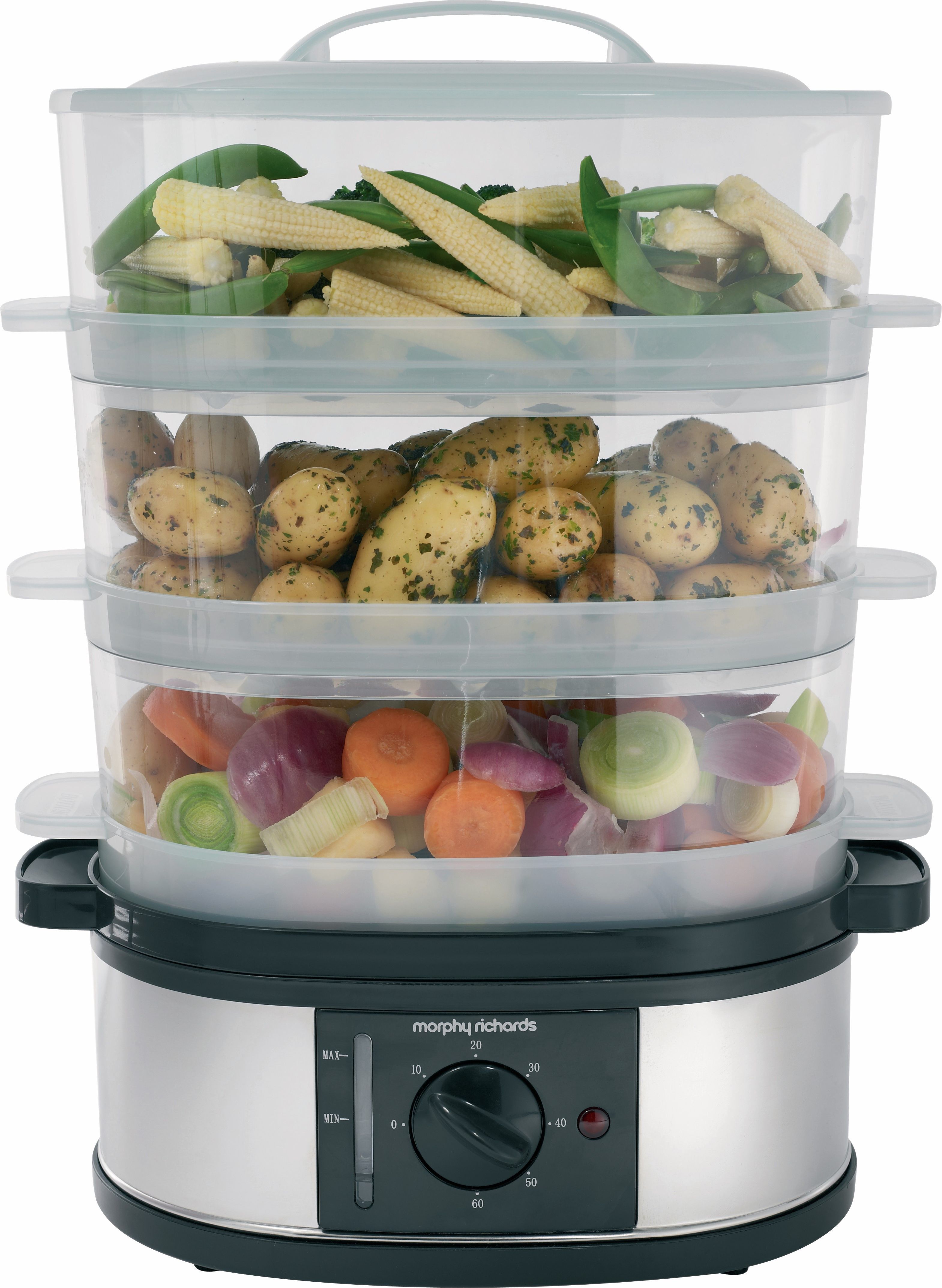 Morphy Richards 3 Tier Food Steamer - 9L Capacity - Stainless Steel
