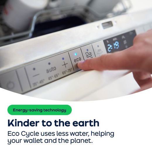 Candy RapidÓ Fully Integrated Slimline Dishwasher - Black - AO Annotation - Eco-Cycle