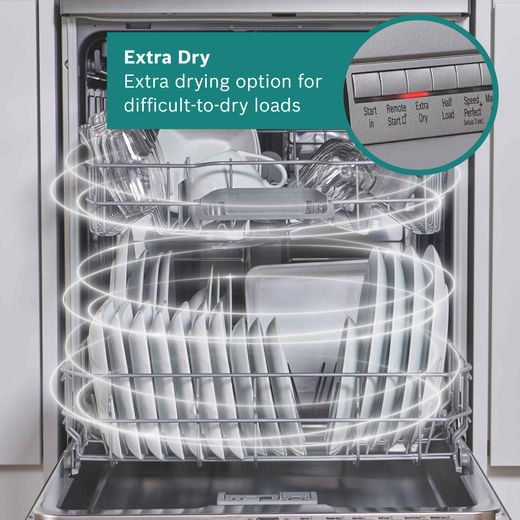 Bosch Series 6 Fully Integrated Standard Dishwasher - Stainless Steel - Annotation - extra dry shot
