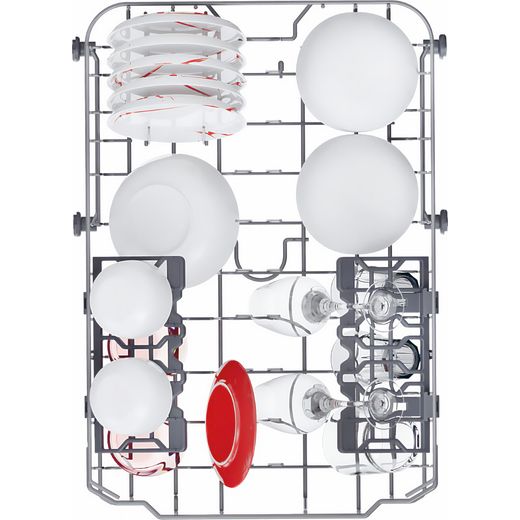 Hoover Integrated Slimline Dishwasher - Silver Control Panel - Top view basket shot
