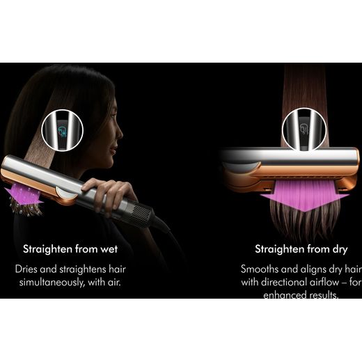 Dyson Airstrait™ 493301-01 Hair Straighteners - Ceramic pink/Rose gold - annotation - wet or dry shot