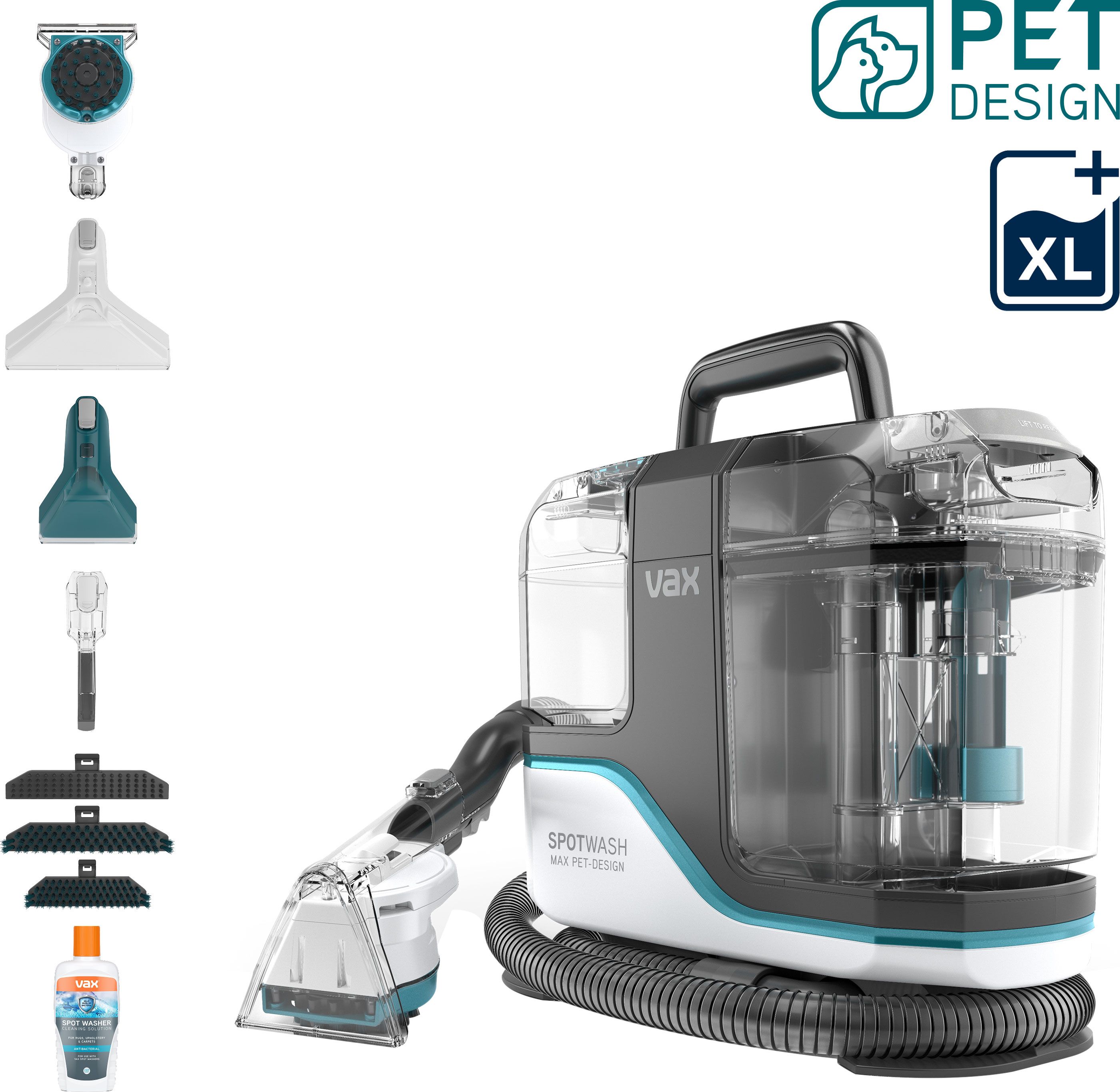 Image of Vax SpotWash Max Pet Design CDSW-MSXP Carpet Cleaner, White / Blue