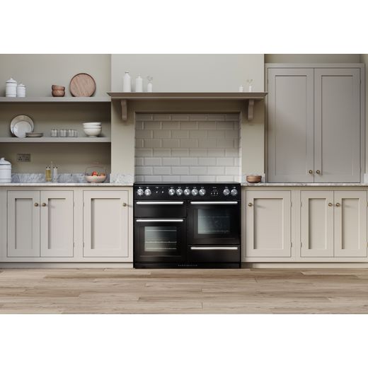 Rangemaster Nexus 110cm Electric Range Cooker with Induction Hob - Charcoal Black - Range cooker in kitchen shot