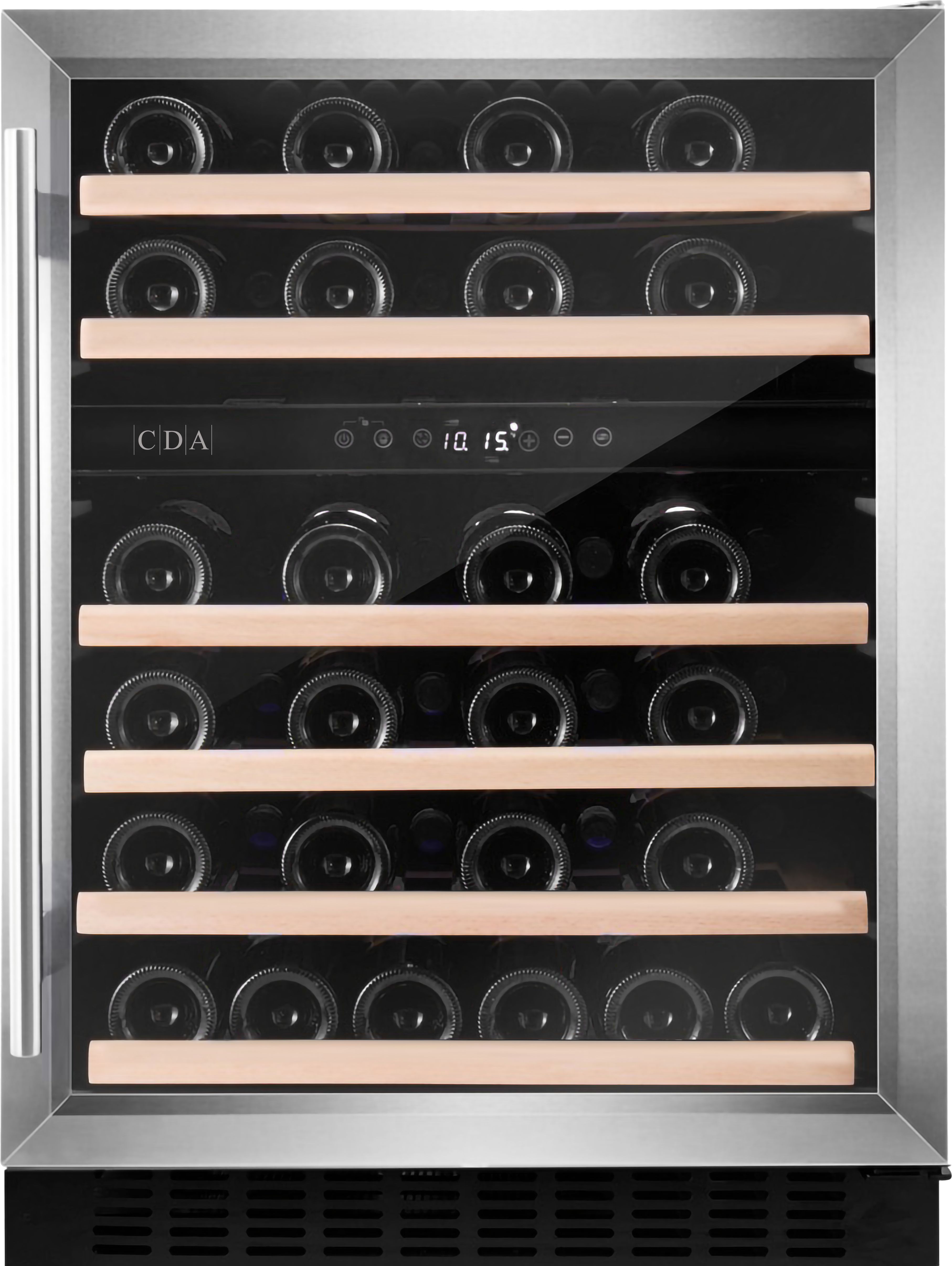 CDA CFWC604SS Wine Cooler - Freestanding - 46 Bottle Capacity - 2 Temperature Zones - Stainless Steel