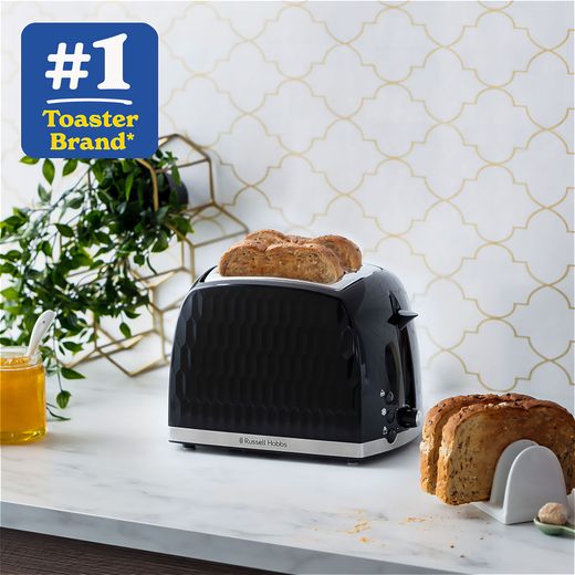 Russell Hobbs Honeycomb 26061 2 Slice Toaster - Black - Annotation - Number 1 brand shot