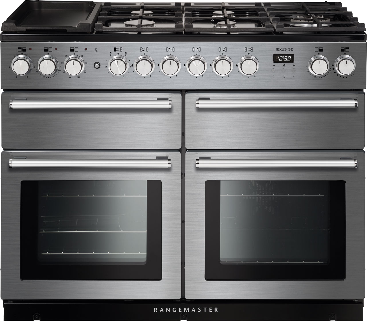 Rangemaster Nexus SE NEXSE110DFFSS/C 110cm Dual Fuel Range Cooker - Stainless Steel / Chrome - A/A Rated, Stainless Steel