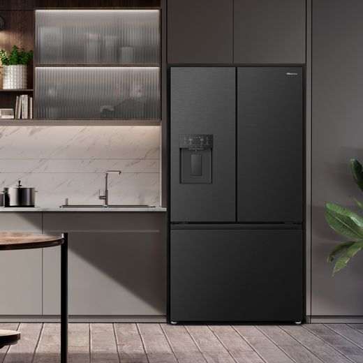 Hisense American Fridge Freezer - Stainless Steel - Fridge freezer in kitchen