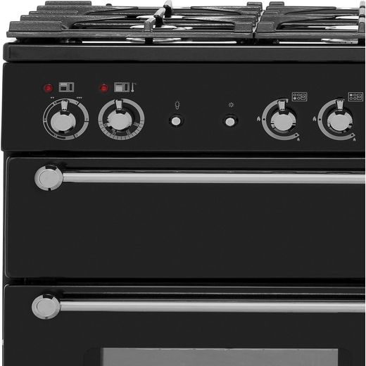 Rangemaster Kitchener 100cm Dual Fuel Range Cooker - Black / Chrome