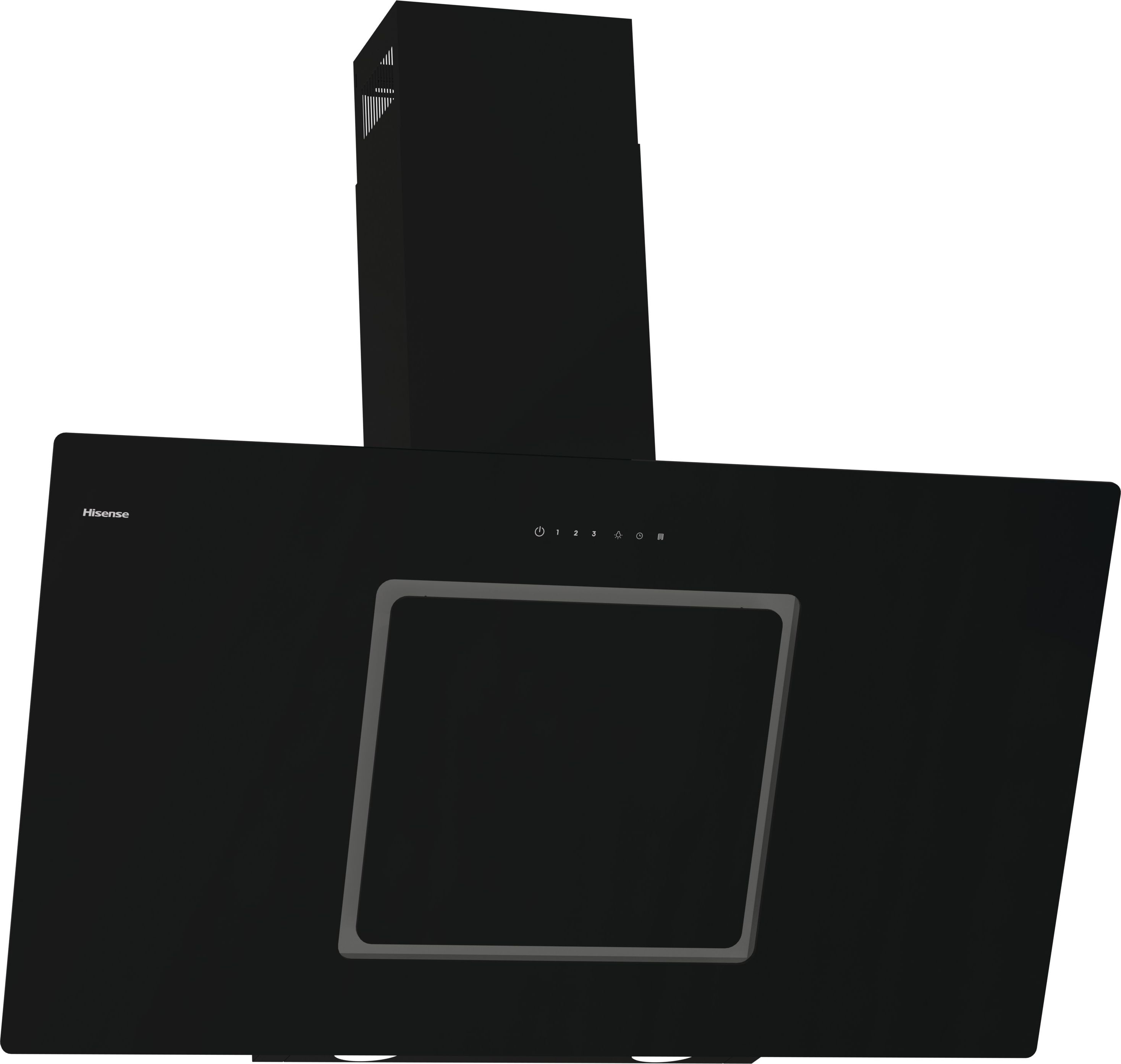 Image of Hisense CH10IN14BBUK 100cm Angled Chimney Cooker Hood - Jet Black, Black