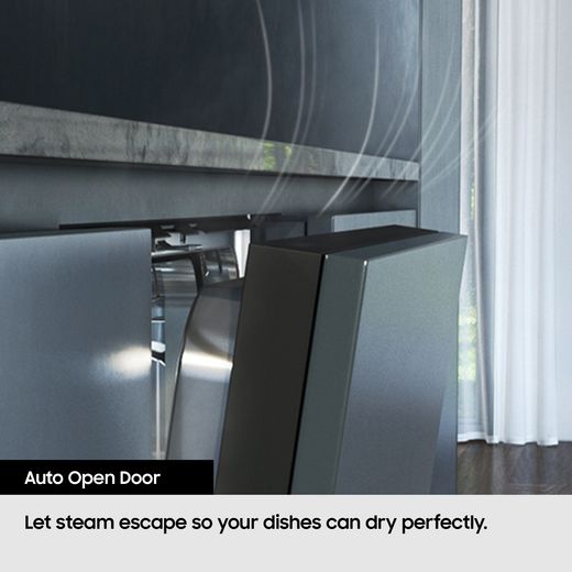 Samsung Series 8 WaterJet Clean™ Standard Dishwasher - Black - annotation - auto open dry shot