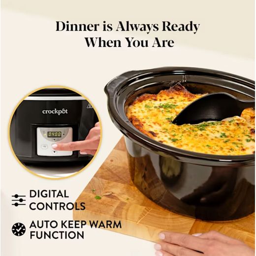 Crockpot 3.5 Litre CSC113 3.5 Litre Slow Cooker - Black - Annotation - Features