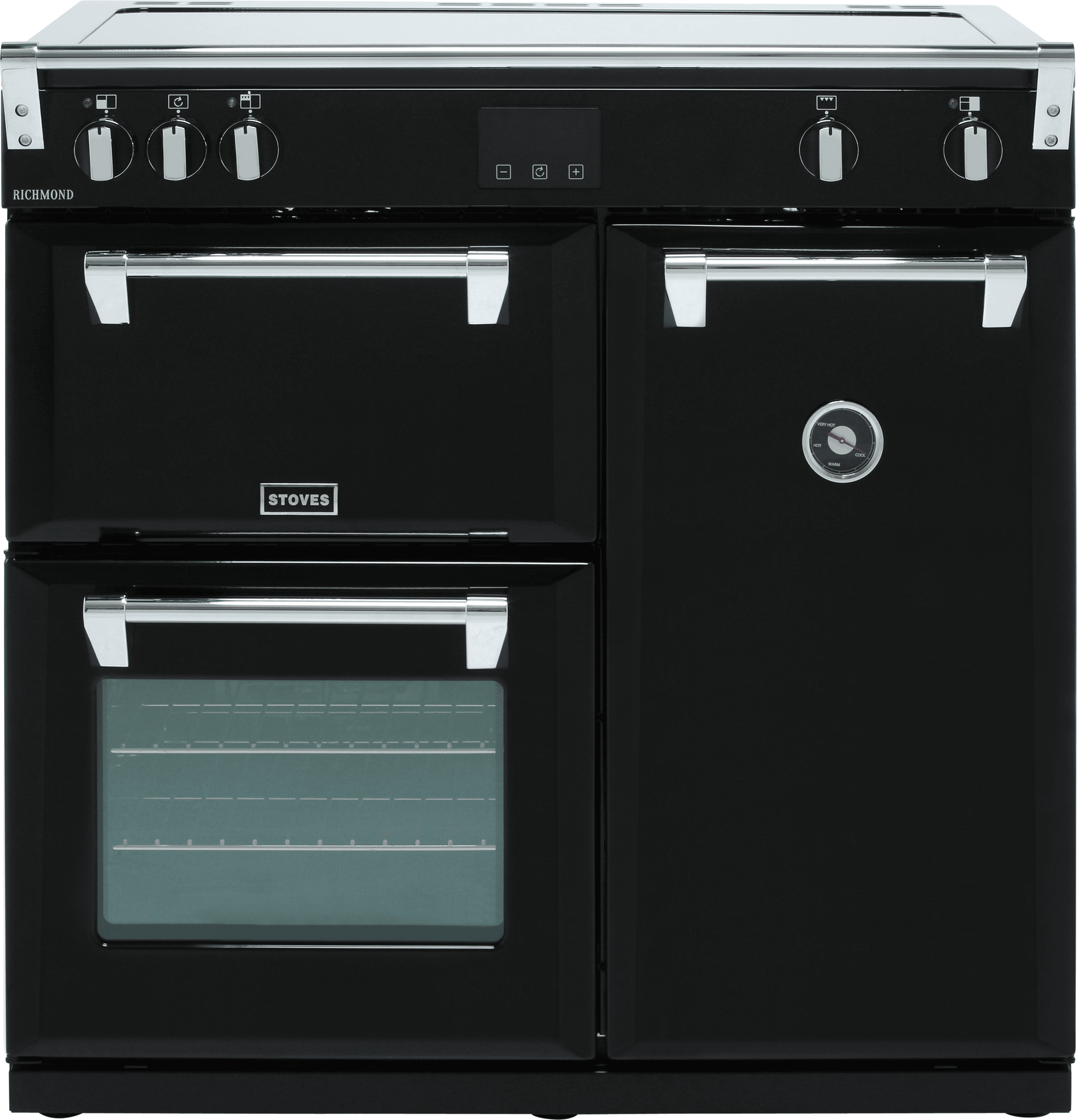 Stoves Richmond S900Ei 90cm Electric Range Cooker with Induction Hob - Black - A/A/A Rated, Black